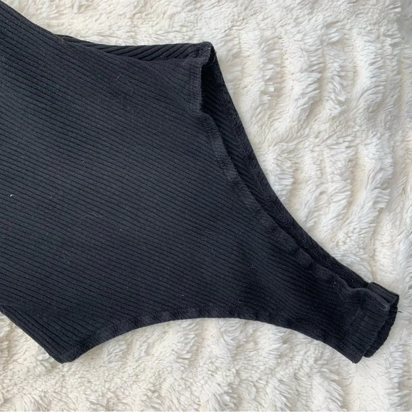 Princess Polly Black Ribbed Bodysuit - Picture 4 of 7